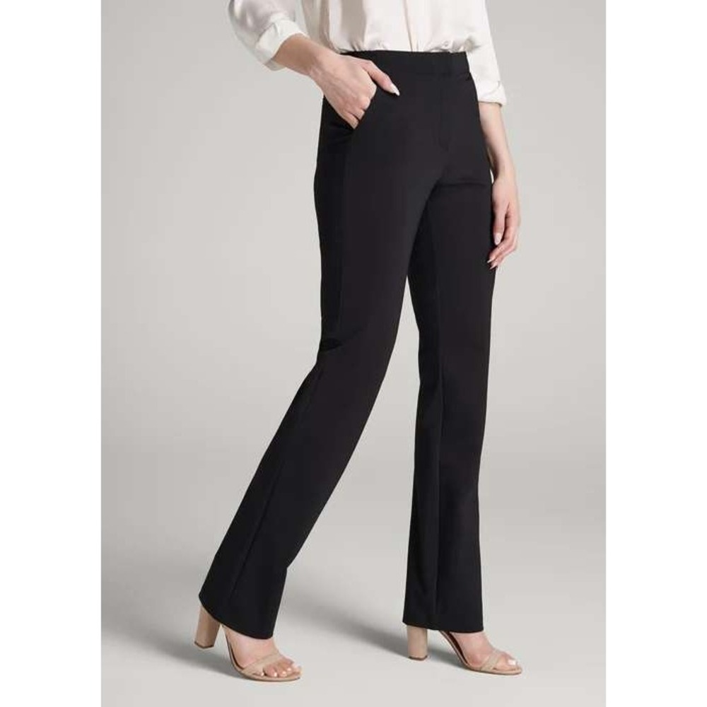 American Tall Freedom Flex Slim Straight Leg Dress Pants Women's 6 Tall Black